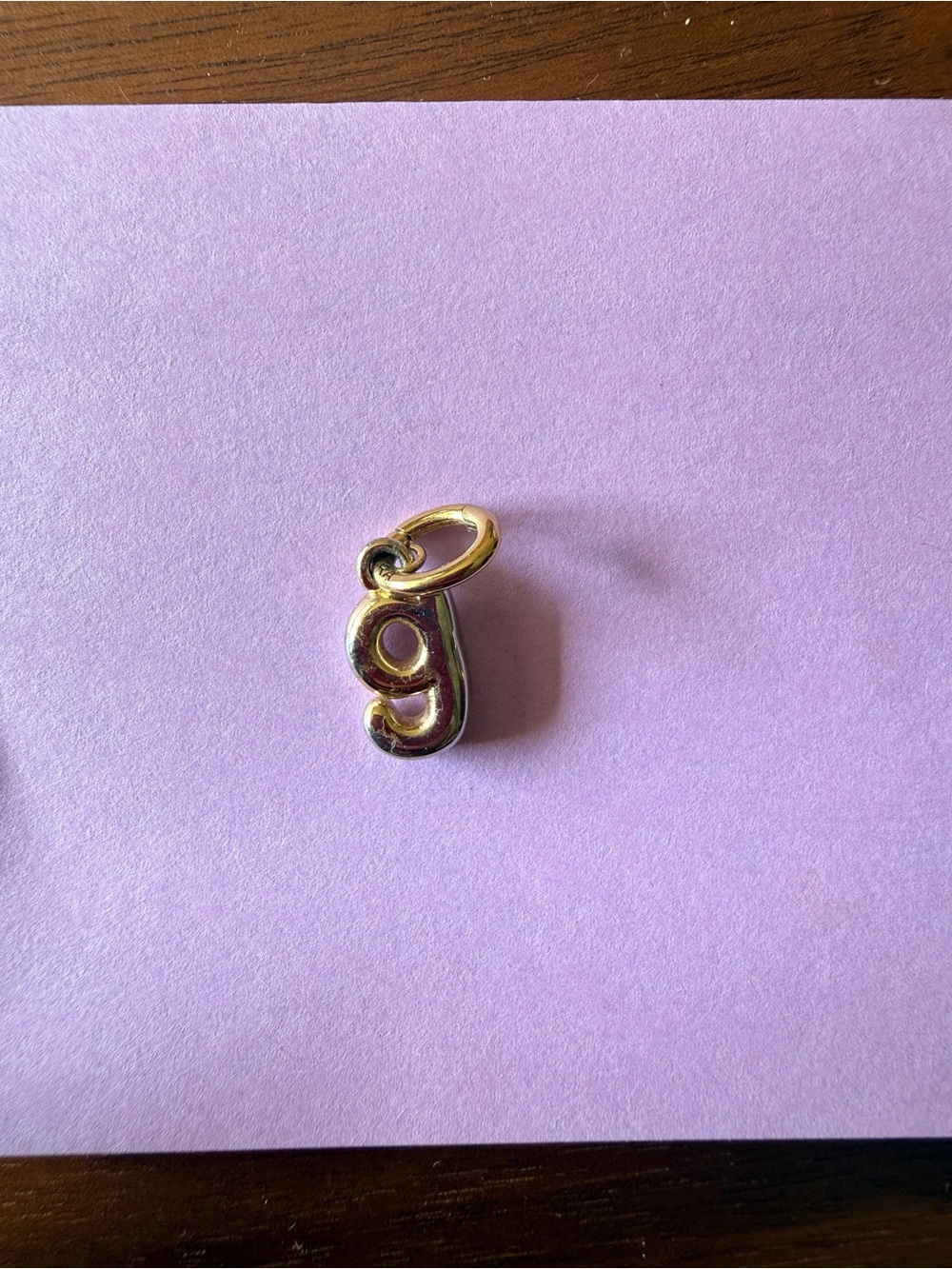 Roxanne Assoulin “g” mini puffy initial charm - Tarnished
